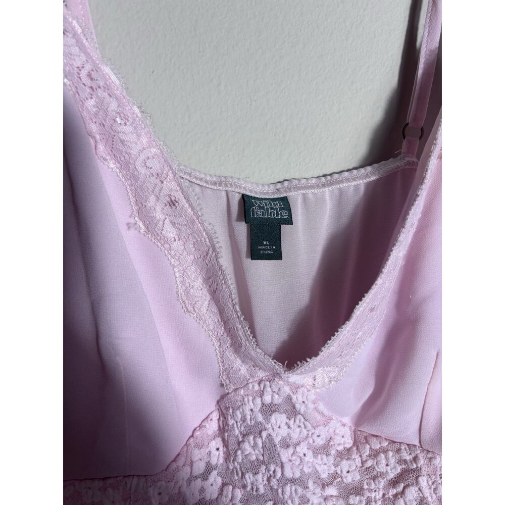 Light Pink Lace Camisole Tank Top Wild Fable Size XL Sweetheart Neckline Ruffle - Picture 5 of 7